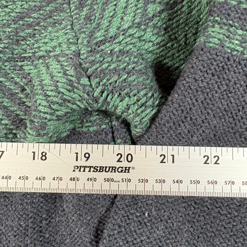 Croft & Barrow Mens Small Charcoal Gray Green Fair Isle Geometric Crew Sweater
